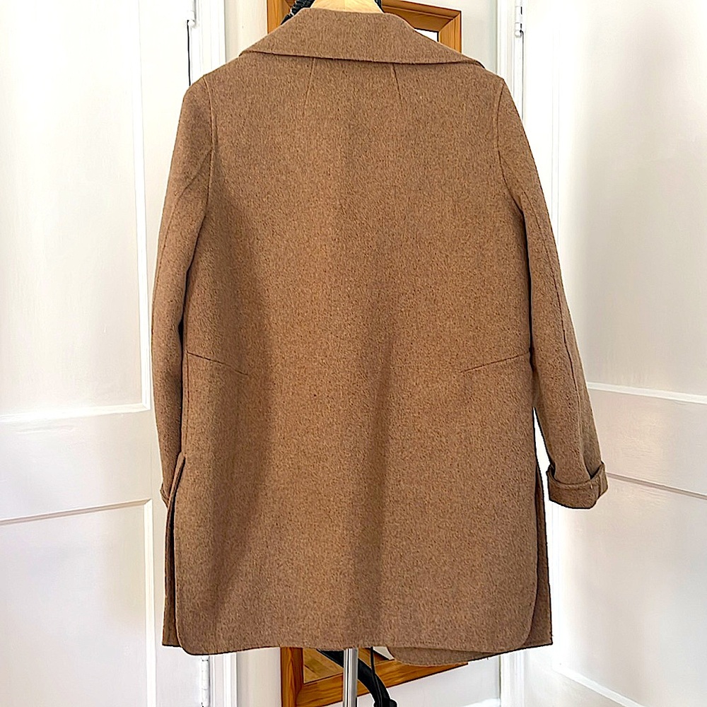 Tan Wool Jacket Coat Size Medium M - Picture 5 of 7